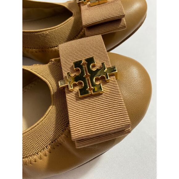 Tory Burch Jolie Ballet Flats – Royal Tan Nappa Leather, Women’s Size 5.5M - Picture 3 of 8
